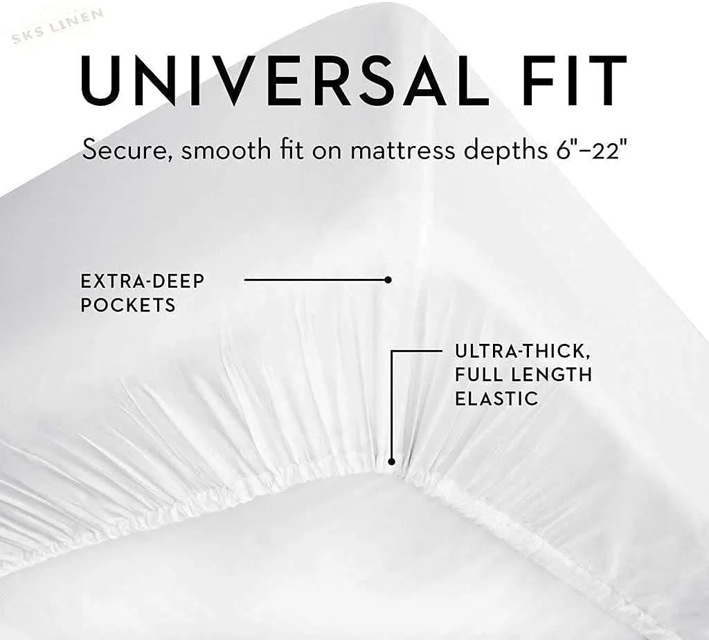 1000 Thread Count PIMA Cotton Solid Light Blue 18"(inch) Deep Pocket Full XL(54"X80") Sheet Set- 4 Pc Sheet with Pillowcases, Hotel Quality