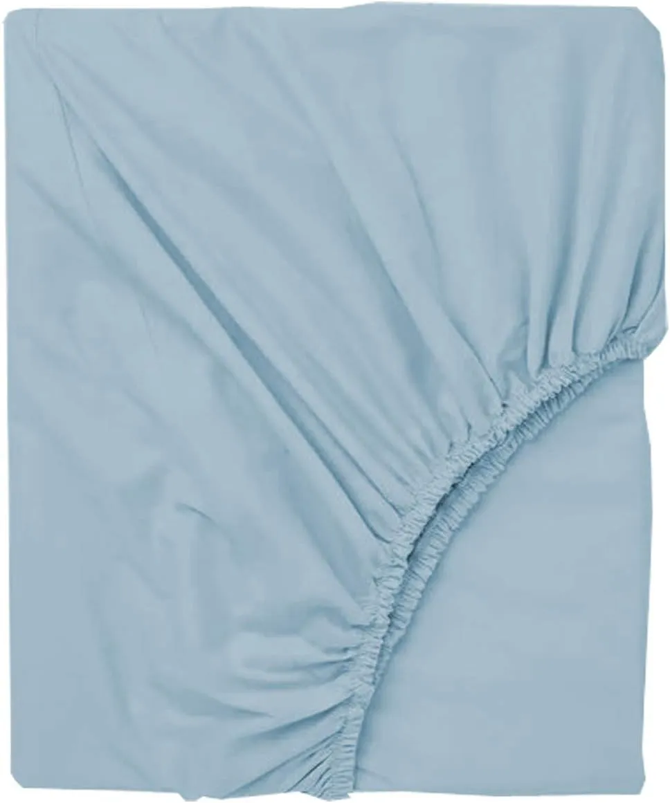 1000 Thread Count PIMA Cotton Solid Light Blue 18"(inch) Deep Pocket Full XL(54"X80") Sheet Set- 4 Pc Sheet with Pillowcases, Hotel Quality