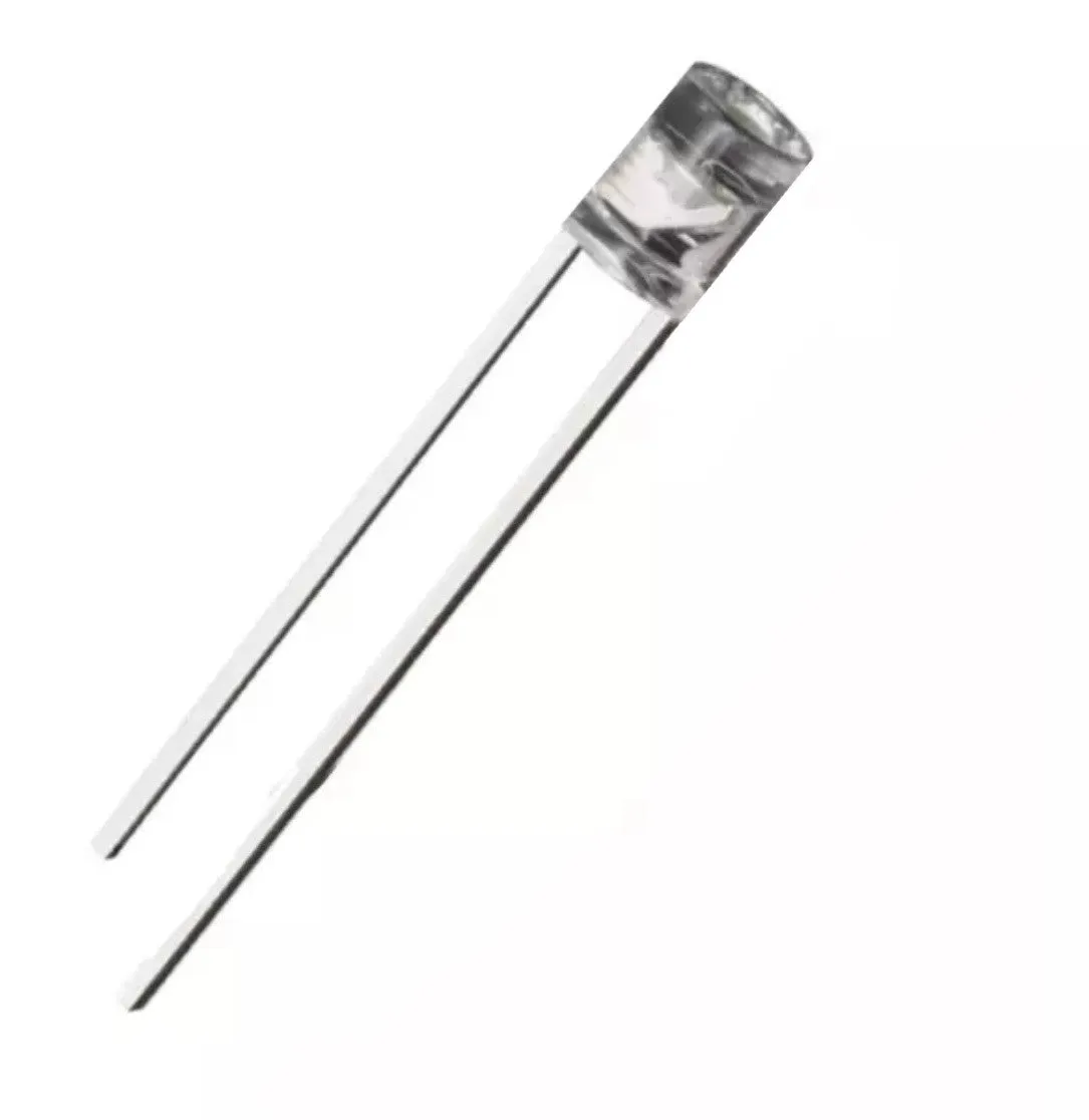 100PCS 3mm WARM WHITE LED Light Emitting Diode Clear Flat Top Edgeless Long Legs