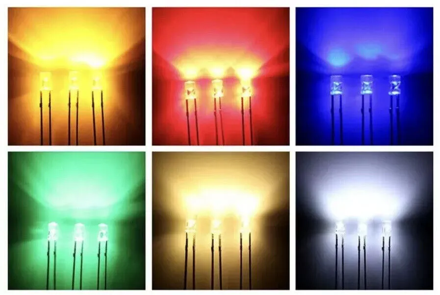 100PCS 3mm WARM WHITE LED Light Emitting Diode Clear Flat Top Edgeless Long Legs