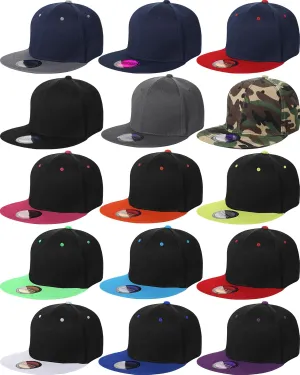 15 Pack Snapback Hats for Men Hip Hop Style Solid Baseball Hats Adjustable Snapback Cap Flat Brim Baseball Caps
