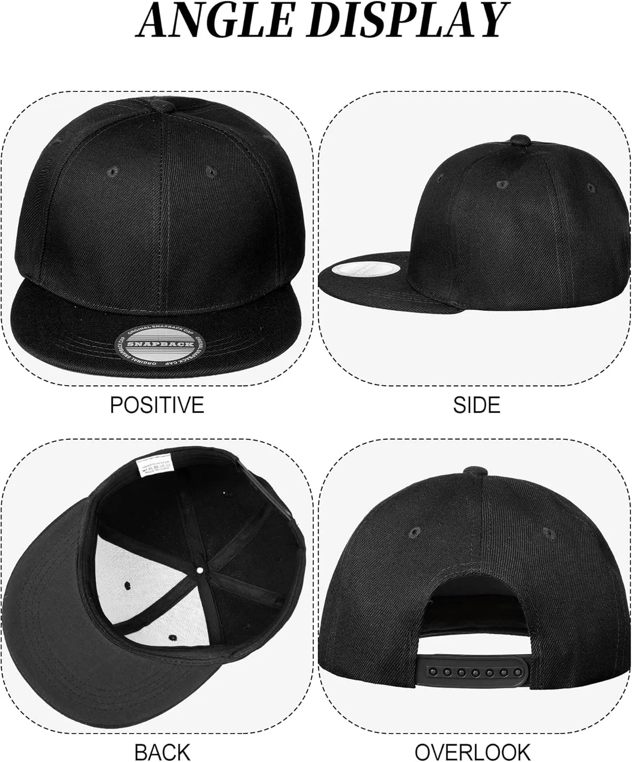 15 Pack Snapback Hats for Men Hip Hop Style Solid Baseball Hats Adjustable Snapback Cap Flat Brim Baseball Caps