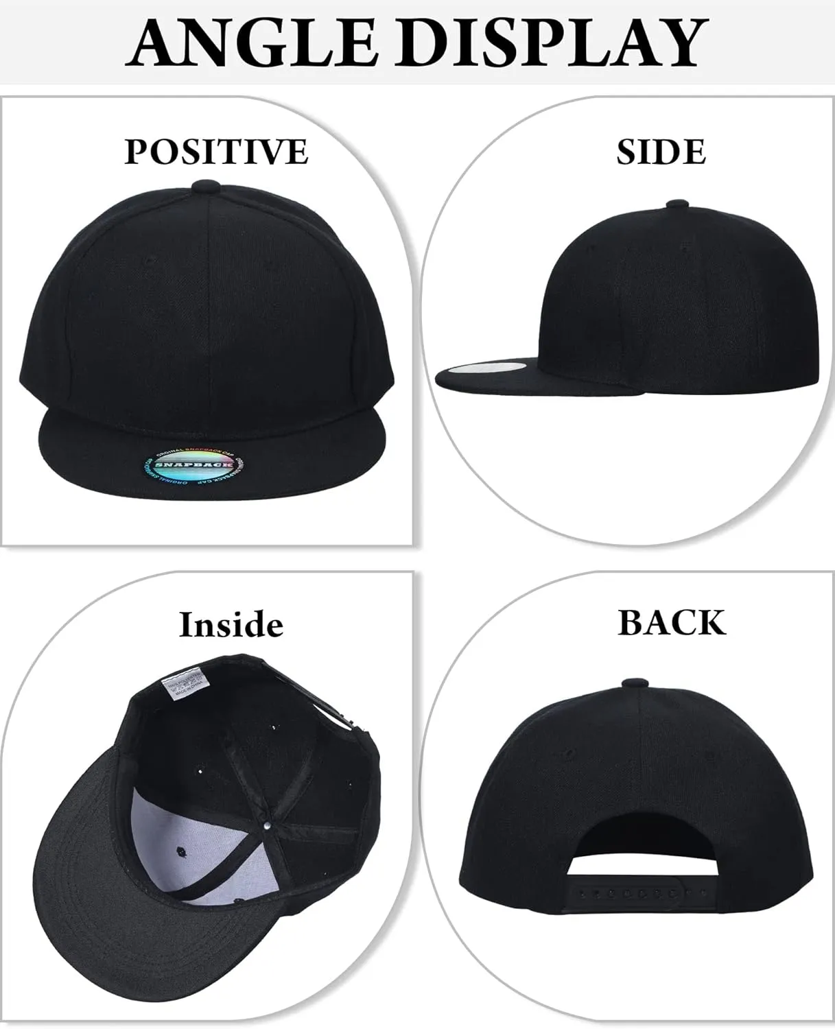 15 Pack Snapback Hats for Men Hip Hop Style Solid Baseball Hats Adjustable Snapback Cap Flat Brim Baseball Caps