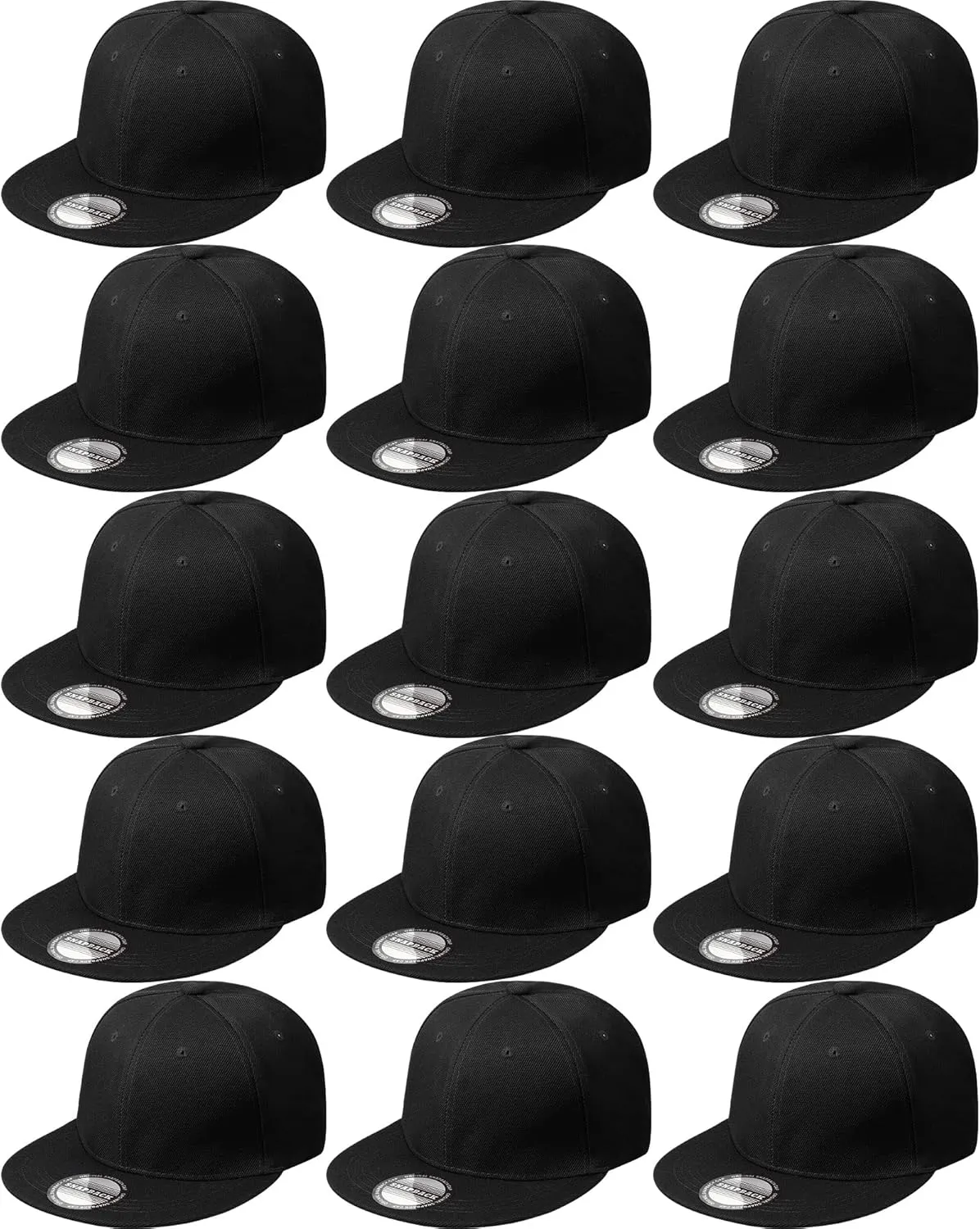 15 Pack Snapback Hats for Men Hip Hop Style Solid Baseball Hats Adjustable Snapback Cap Flat Brim Baseball Caps