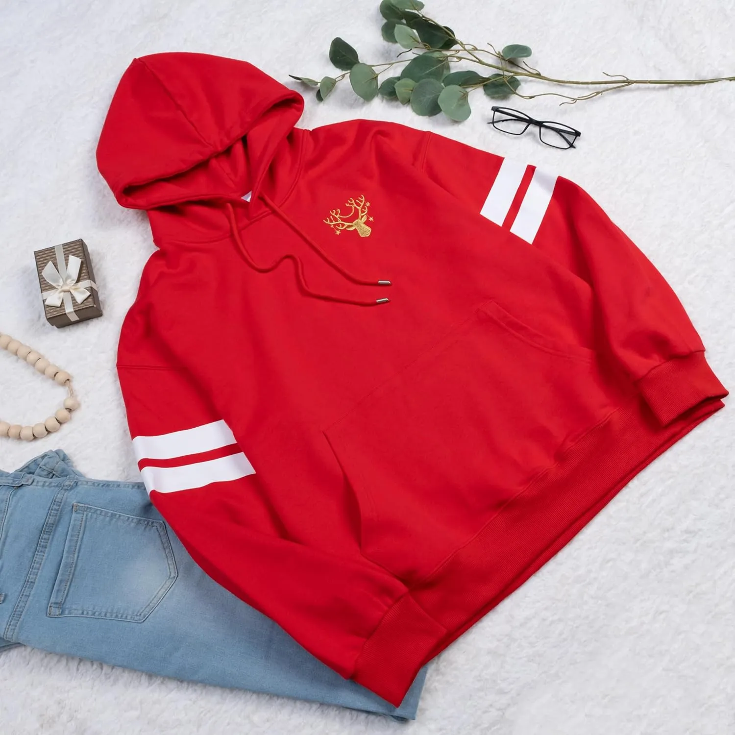2025 Embroidered Christmas Sweatshirt for Women Long Sleeve Crewneck Pullover Casual Graphic Sweaters Top