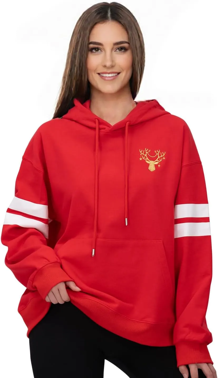 2025 Embroidered Christmas Sweatshirt for Women Long Sleeve Crewneck Pullover Casual Graphic Sweaters Top