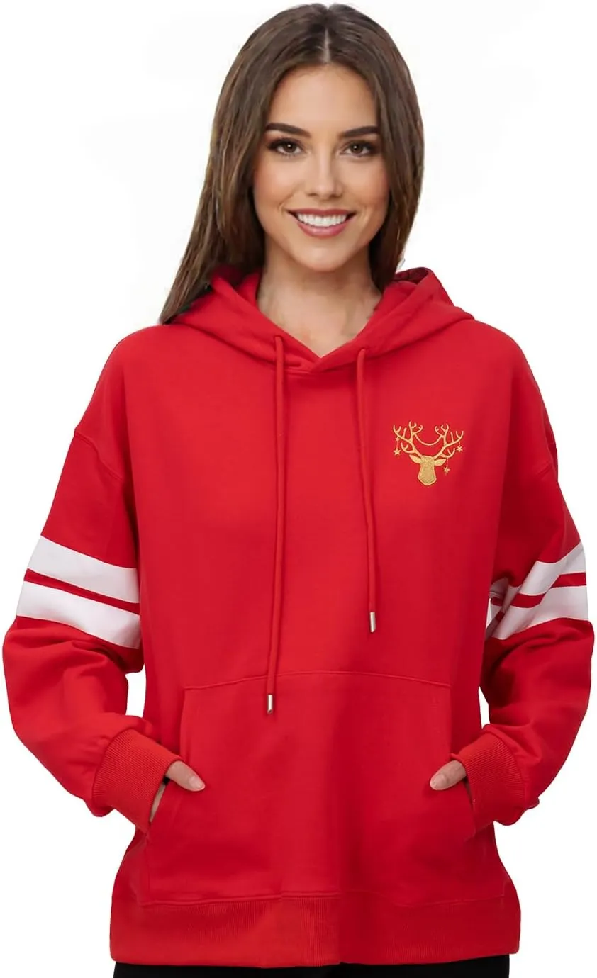 2025 Embroidered Christmas Sweatshirt for Women Long Sleeve Crewneck Pullover Casual Graphic Sweaters Top
