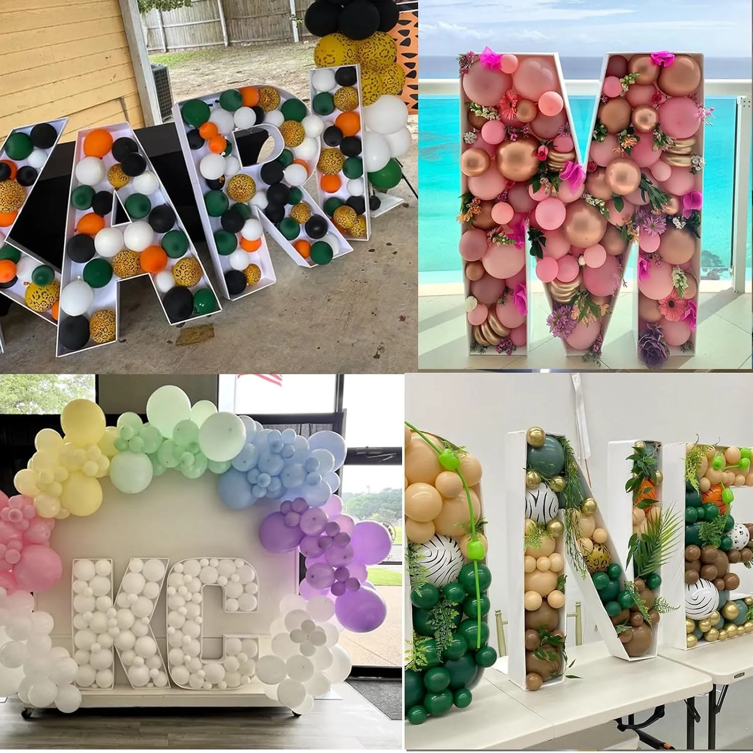 2FT Letter G Mosaic Balloon Frame Letter DIY Fillable Letters Kit for Birthday Party Wedding Backdrop Decor