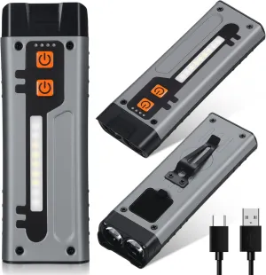 3 Pcs EDC Flashlights USB-c Rechargeable Charging with Battery Level Display Multifunctional Mini Flashlight with Clip and Magnetic for Camping Hiking Outdoor