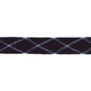 32mm Navy and  Light Blue Diamond Worsted Flat Braid