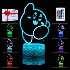 3D Night Light LED Table Lamp 16 Colors Changing with Remote Control Room Decor Gifts for Fans Christmas Birthday