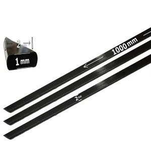(4) 1mm x 2mm 1000mm - PULTRUDED-Flat Carbon Fiber Bar. 100% Pultruded high Strength Carbon Fiber. Used for Drones, Radio Controlled Vehicles. Projects requiring high Strength Components