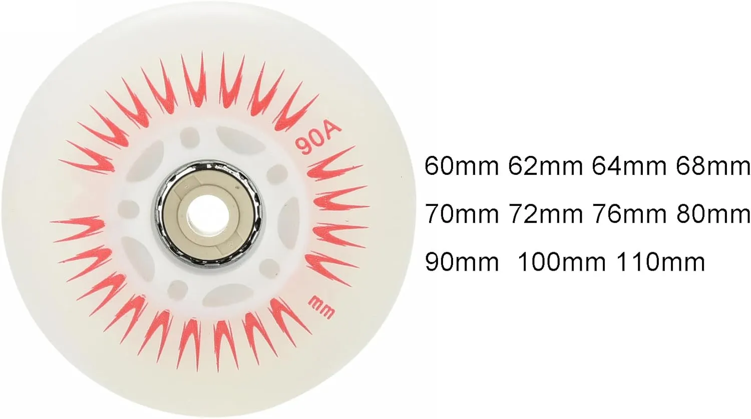 4 Packs Light Up Inline Skate Wheels, 60/62/ 64/68/ 70/72/ 76/80/ 90/ 110mm Luminous Flash Inline Roller Skate Replacement Wheel with Bearings