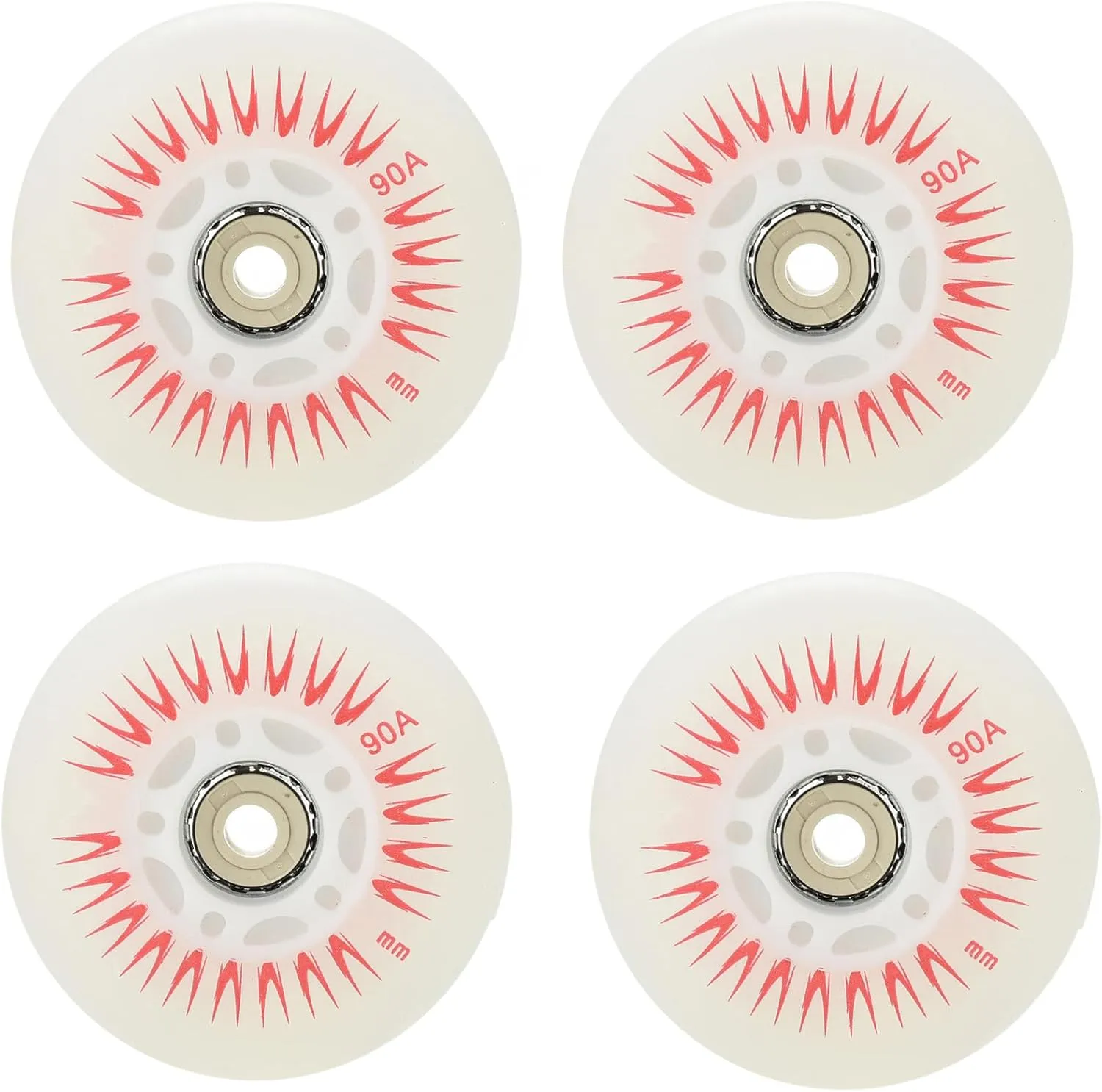 4 Packs Light Up Inline Skate Wheels, 60/62/ 64/68/ 70/72/ 76/80/ 90/ 110mm Luminous Flash Inline Roller Skate Replacement Wheel with Bearings