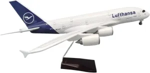 47CM for Lufthansa A380 Light Aircraft Collection Display Airplane Toys Desktop Display Decorations Airplanes(with lamp)