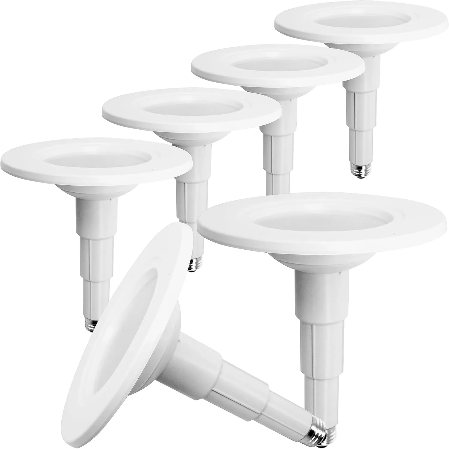 5/6 Inch LED Can Lights Adjustable Recessed Retrofit Downlight, ETL Damp Rated Replacement Conversion Kit, 12W=60W, 4000K Cool White, 800LM, Dimmable, Flat Trim, E26 Base,6-Pack