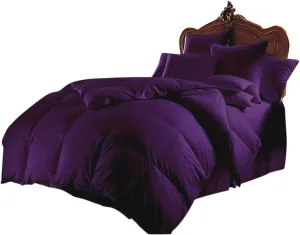 800 TC 100% Egyptian Cotton 300 GSM Goose Down Alternative Microfiber 7 PC Comforter Set (Comforter   Flat   Fitted 15''   4 Pillow Cases) Twin, Egg Plant