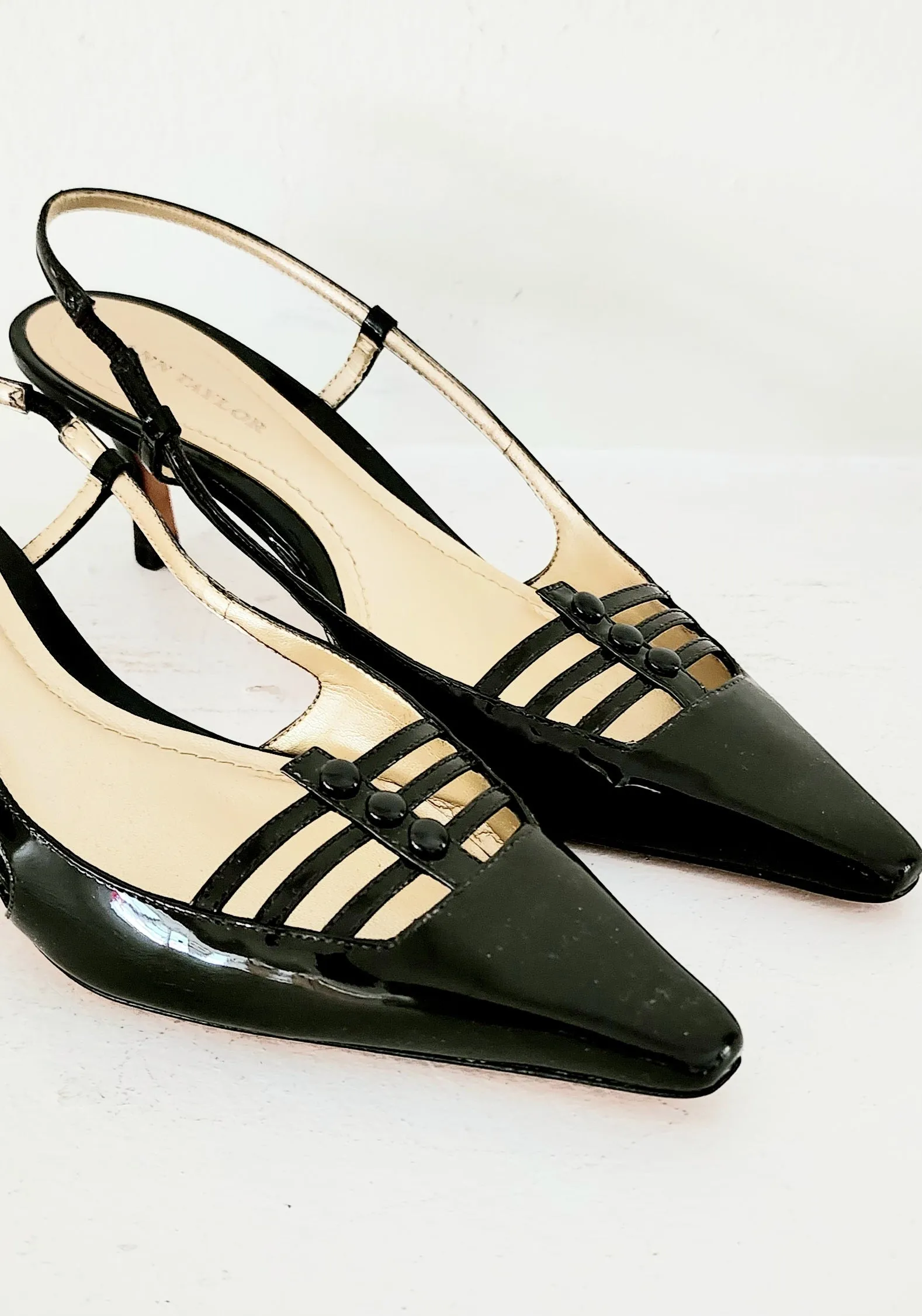 90s Ann Taylor Kitten Heel Slingbacks Dark Brown 6.5