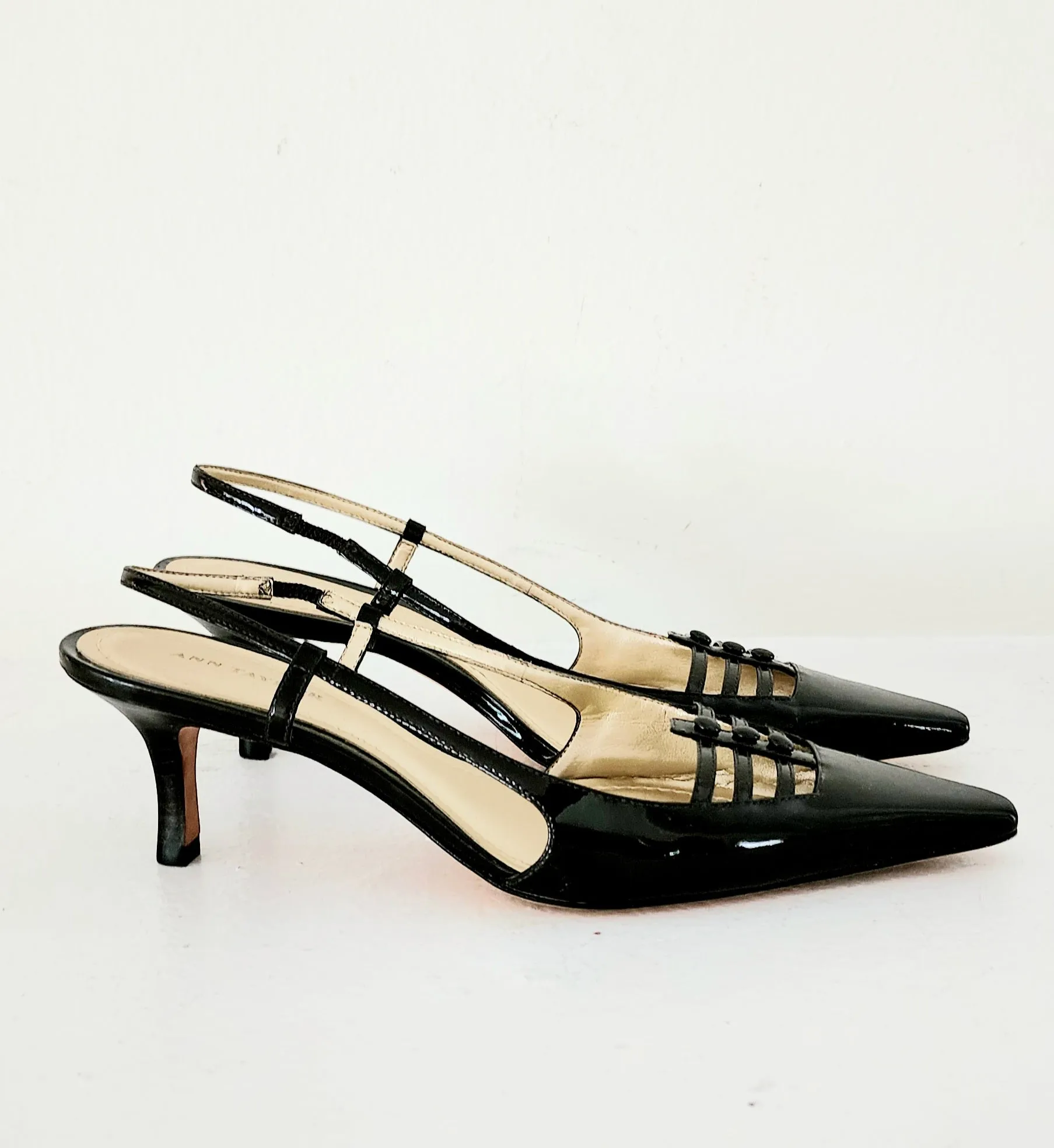 90s Ann Taylor Kitten Heel Slingbacks Dark Brown 6.5