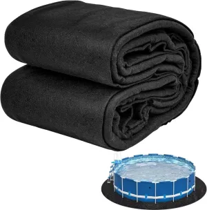 Abimars Thicker Pool Liner Pad for Above Ground Swimming Pools, 12 Foot Round Pool Mats for Pool Bottom, Seamless Comfort, Double Density Puncture Resistant, Black