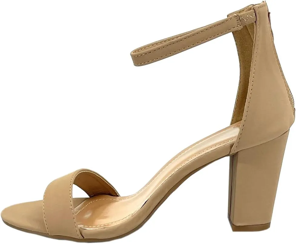 ABSOLEX Women Ankle Wrap Strap Open Toe Medium Heel Shoe