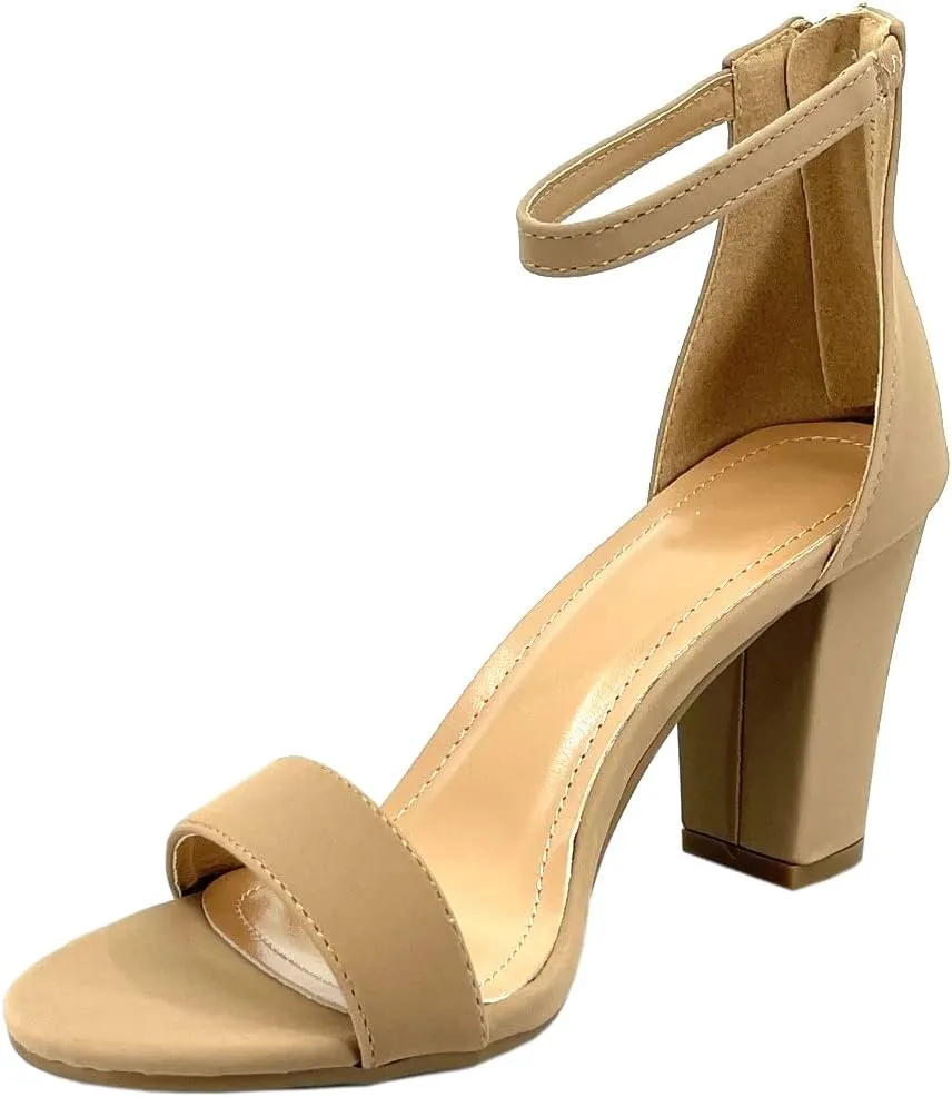 ABSOLEX Women Ankle Wrap Strap Open Toe Medium Heel Shoe