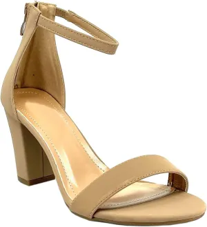 ABSOLEX Women Ankle Wrap Strap Open Toe Medium Heel Shoe