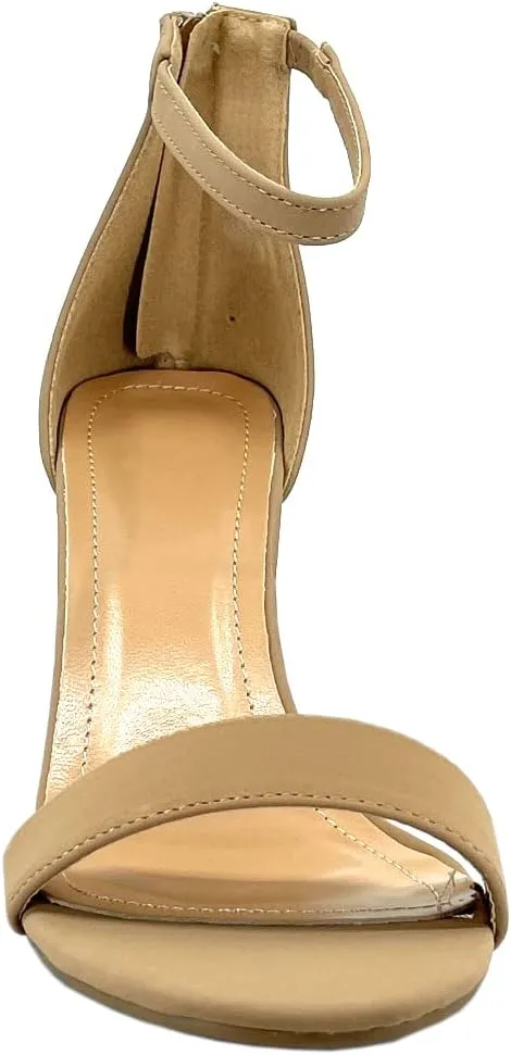ABSOLEX Women Ankle Wrap Strap Open Toe Medium Heel Shoe