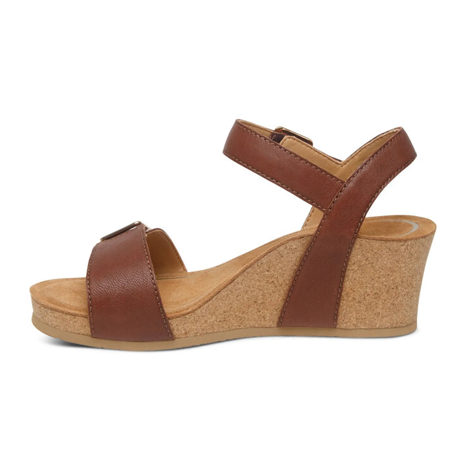 Aetrex Lexa Wedge Sandal (Women) - Walnut
