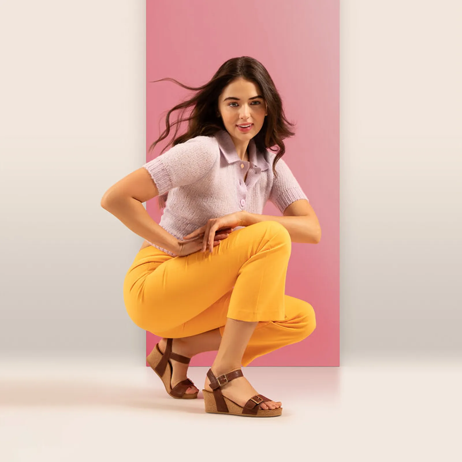 Aetrex Lexa Wedge Sandal (Women) - Walnut
