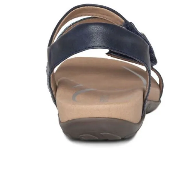 Aetrex Navy Jess Adjustable Quarter Strap Sandal SE215