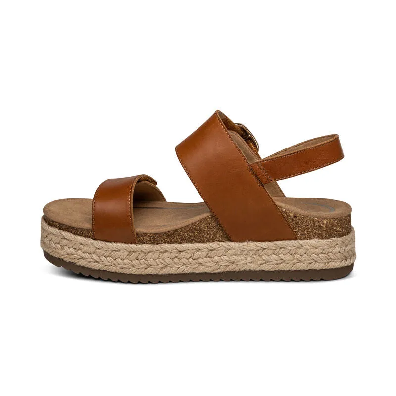 AETREX VANIA COGNAC PLATFORM SANDAL