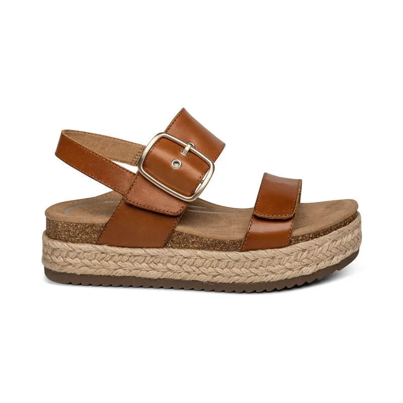 AETREX VANIA COGNAC PLATFORM SANDAL