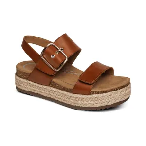 AETREX VANIA COGNAC PLATFORM SANDAL