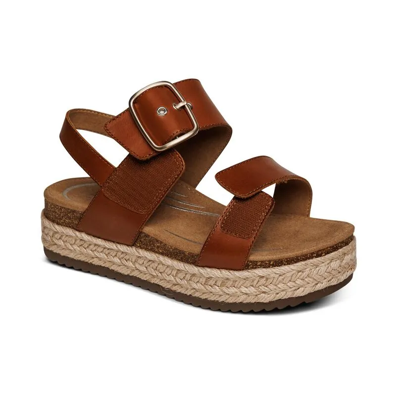 AETREX VANIA COGNAC PLATFORM SANDAL