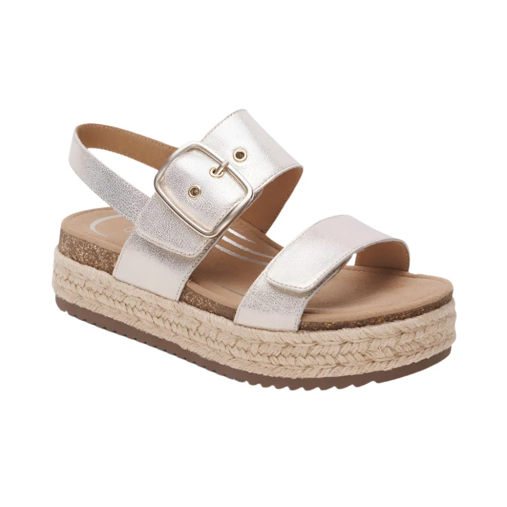 Aetrex Women's Vania Cork Platform Sandal Champagne