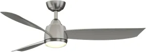 AireFlex 52 inch Indoor/Outdoor Ceiling Fan with LED CCT Select Light Kit - Brushed Nickel with Gray Blades