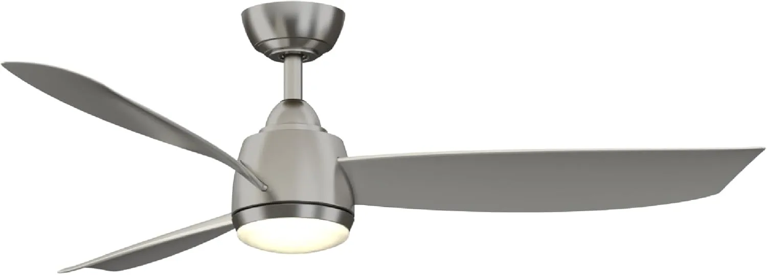 AireFlex 52 inch Indoor/Outdoor Ceiling Fan with LED CCT Select Light Kit - Brushed Nickel with Gray Blades