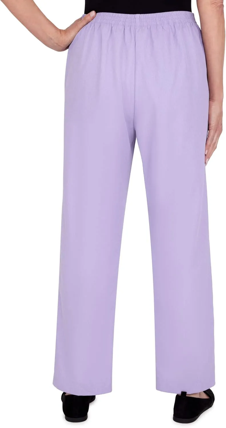 Alfred Dunner Women's Womens Corduroy Pull-On Straight Leg Regular Length Pant