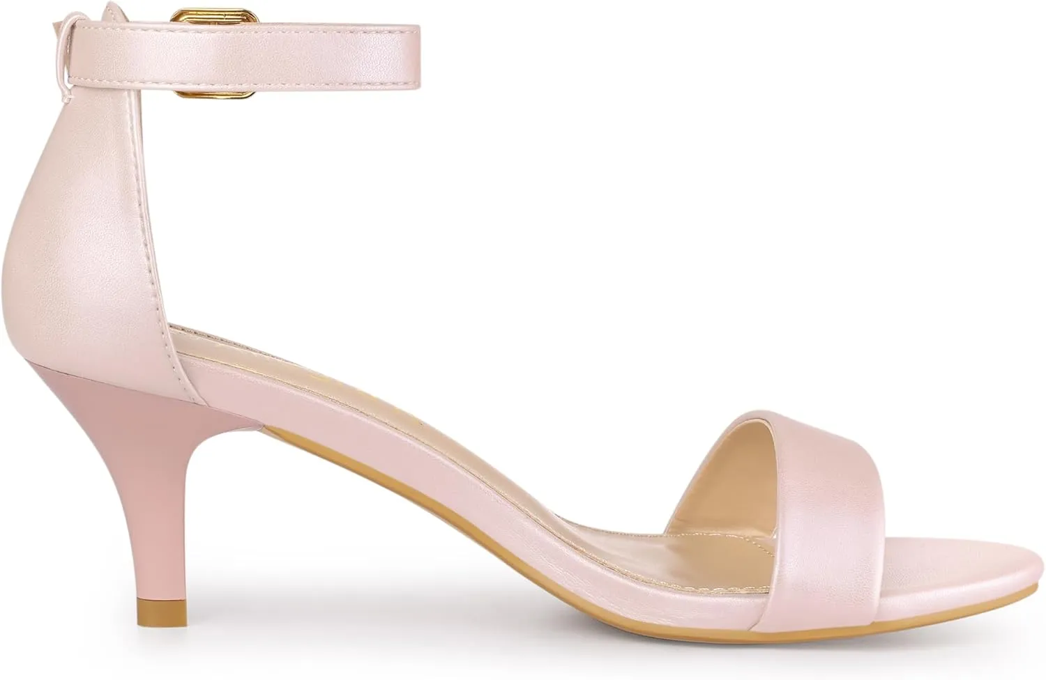 Allegra K Women's Ankle Strap Kitten Heel Sandals