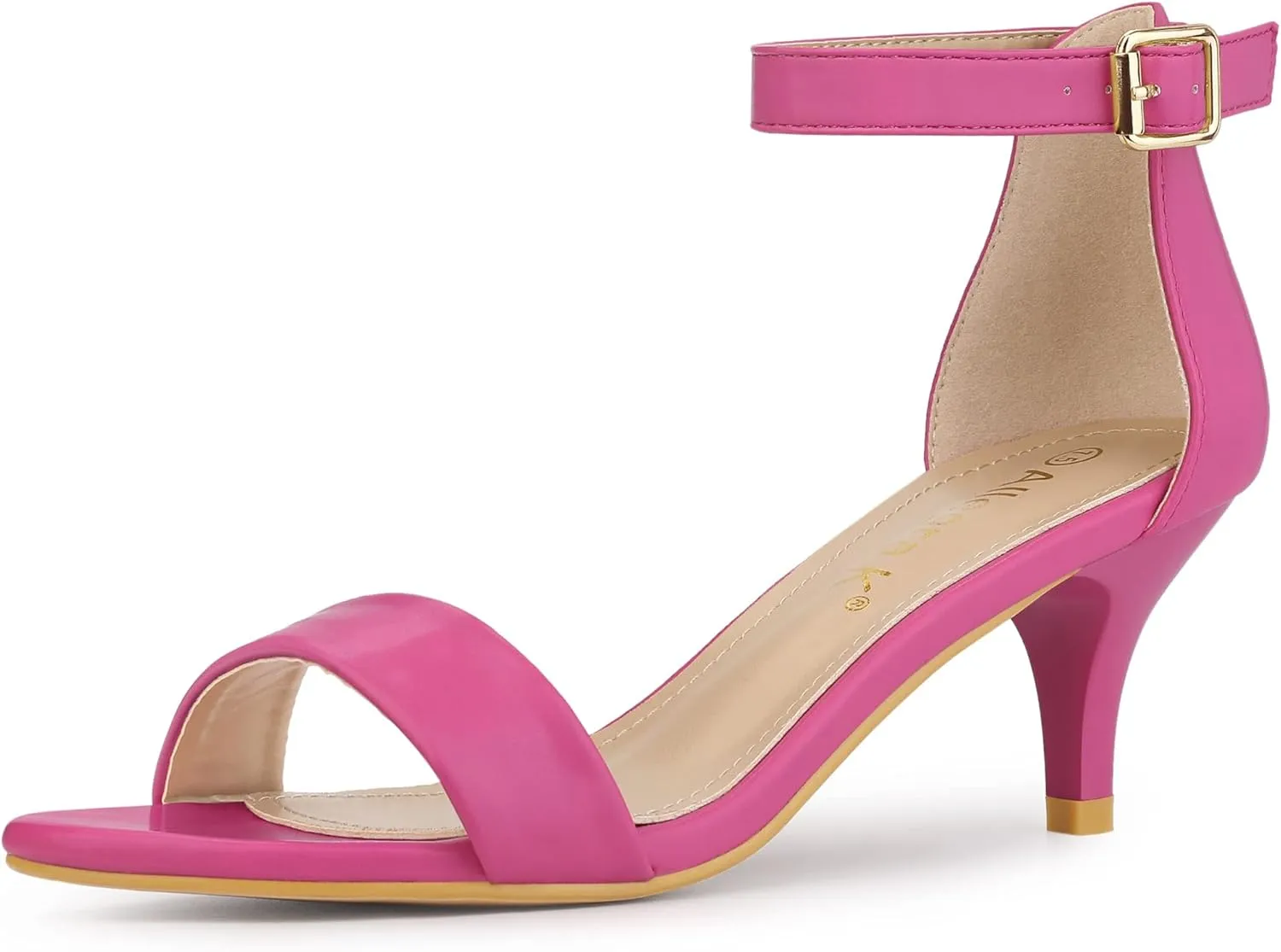 Allegra K Women's Ankle Strap Kitten Heel Sandals