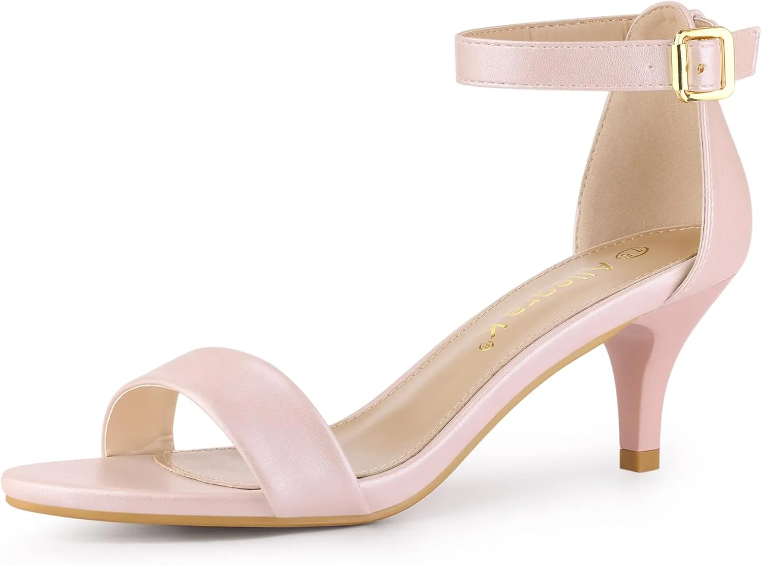 Allegra K Women's Ankle Strap Kitten Heel Sandals