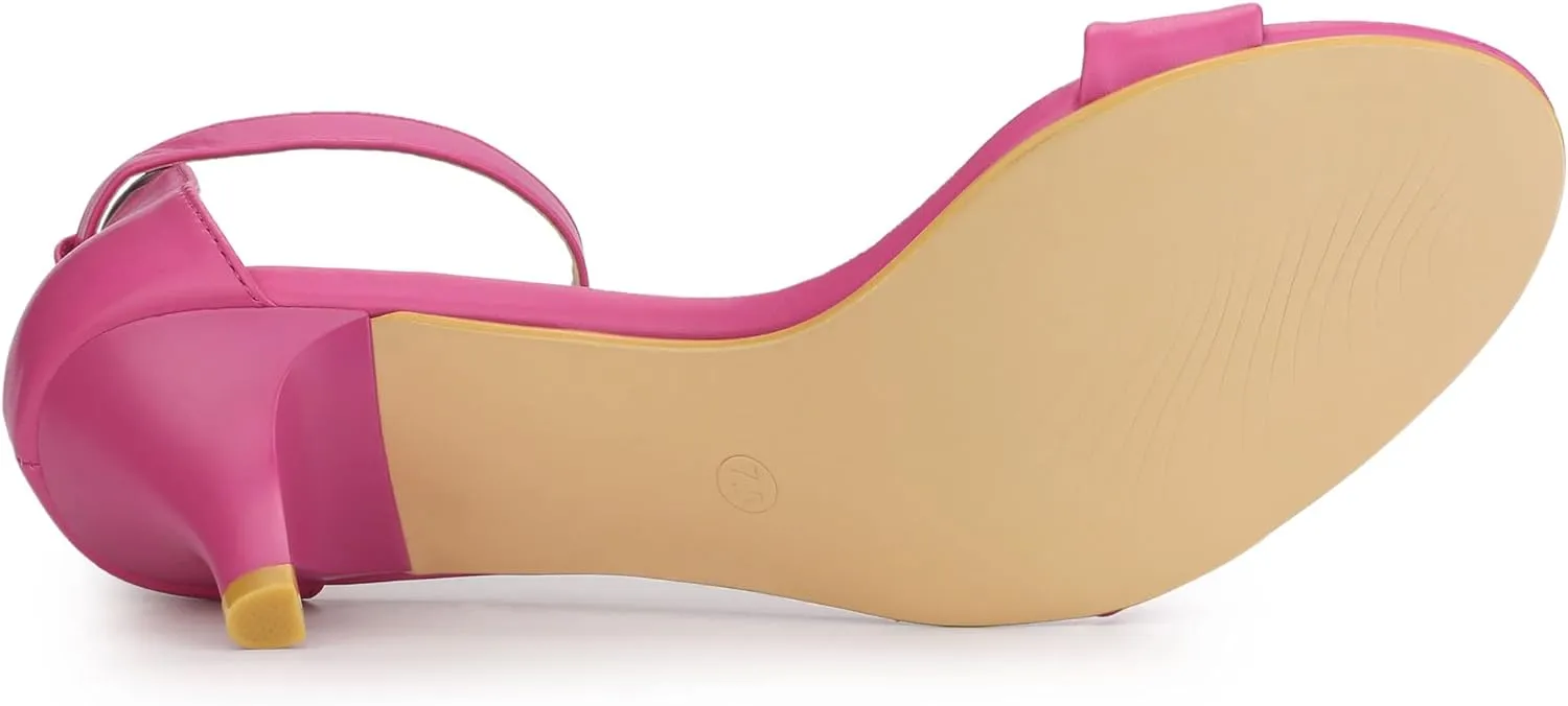 Allegra K Women's Ankle Strap Kitten Heel Sandals