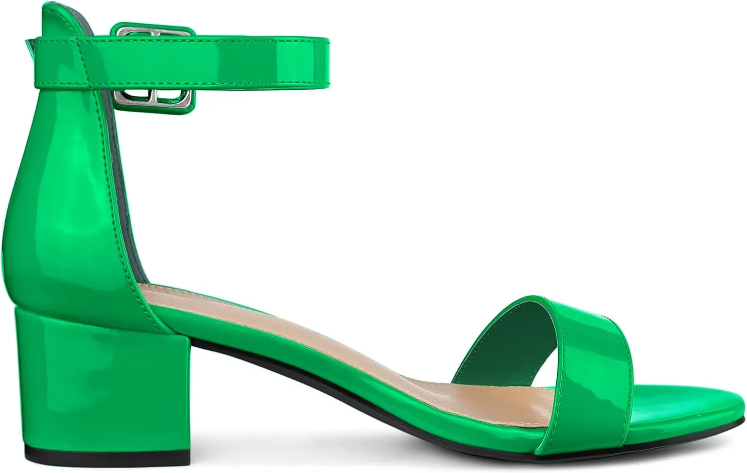 Allegra K Women's Block Low Heels Ankle Strap Sandals