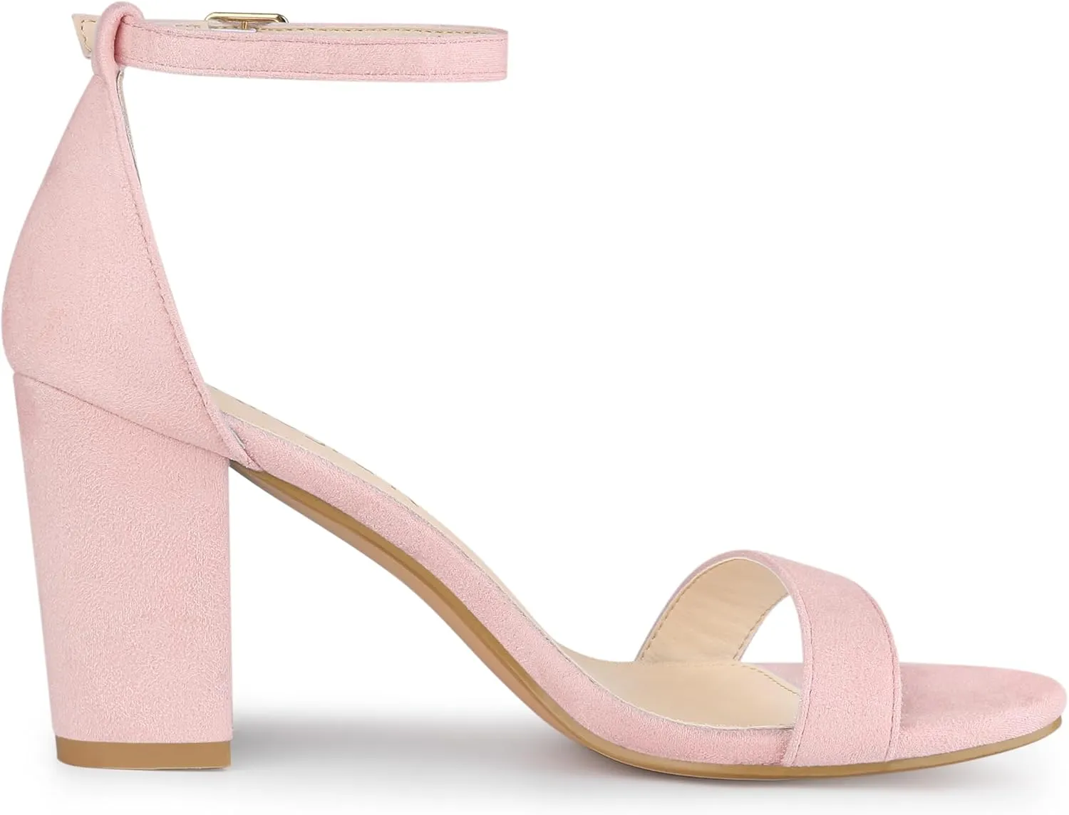 Allegra K Women's Buckle Ankle Strap High Chunky Heels Sandals