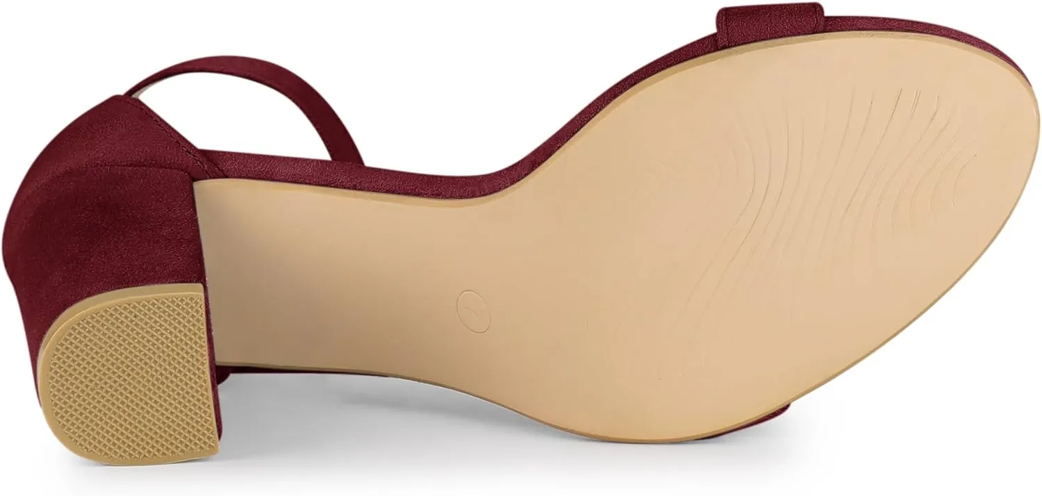 Allegra K Women's Buckle Ankle Strap High Chunky Heels Sandals