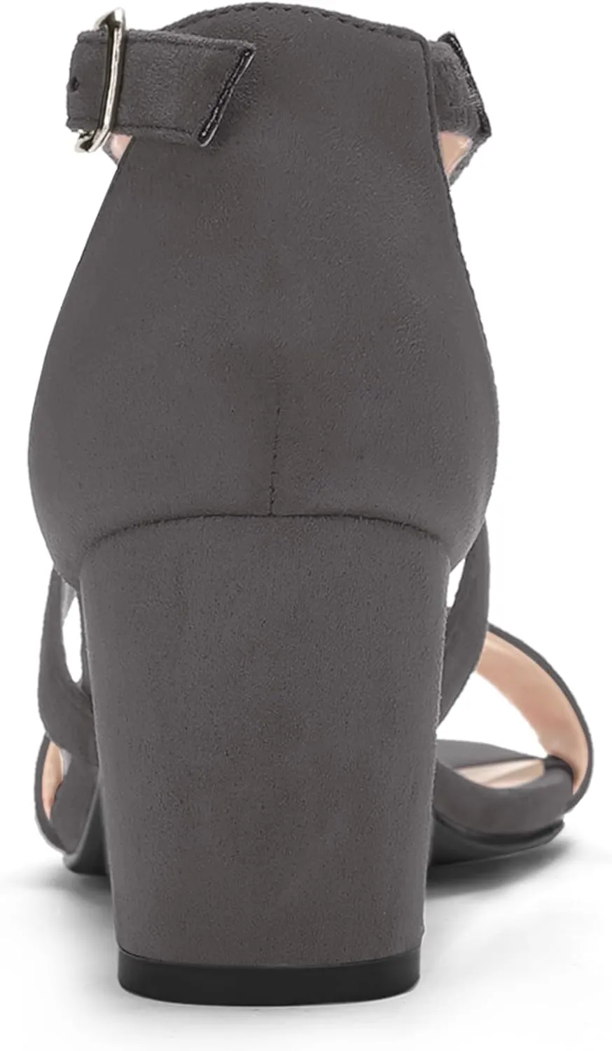 Allegra K Women's Crisscross Ankle Strap Block Heel Sandals