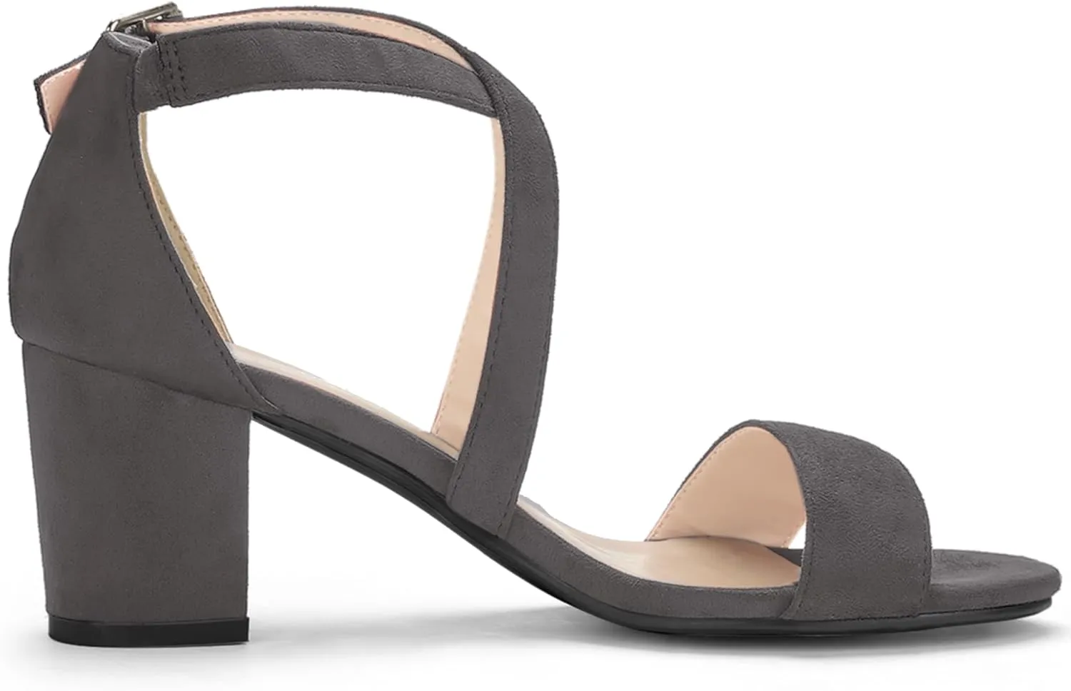 Allegra K Women's Crisscross Ankle Strap Block Heel Sandals