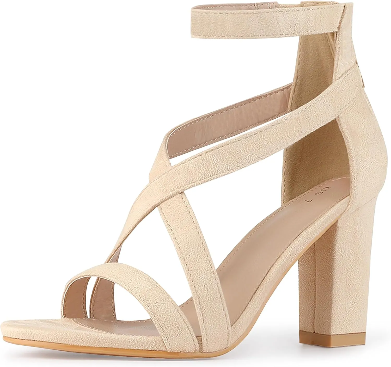 Allegra K Women's Crisscross Ankle Strap Chunky Heel Sandals