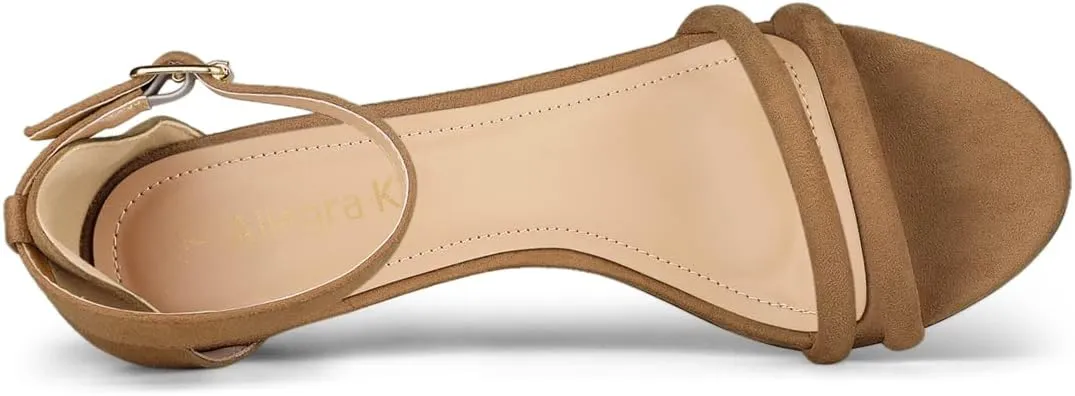 Allegra K Women's Kitten Heel Ankle Strap Sandals Shoes